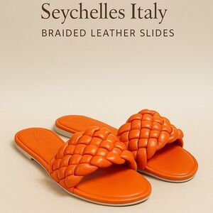 Seychelles‎ Italy Orange Braided Slide Sandals Women's 8 – Made in Italy EUC